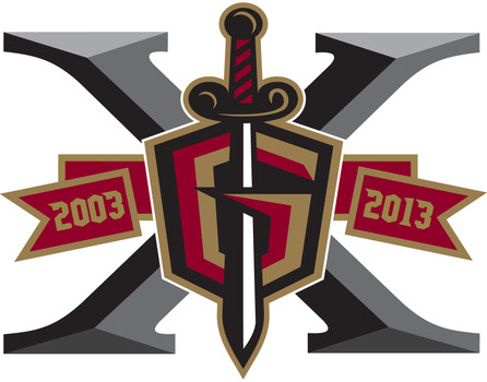 gwinnett gladiators 2012 anniversary logo iron on transfers for clothing